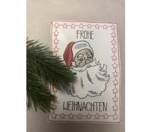 19. Dezember: Stickdatei - ITH Postkarte Weihnachtsmann